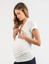 Laden Sie das Bild in den Galerie-Viewer, Umstandsshirt EMI KA ivory mit Stillfunktion