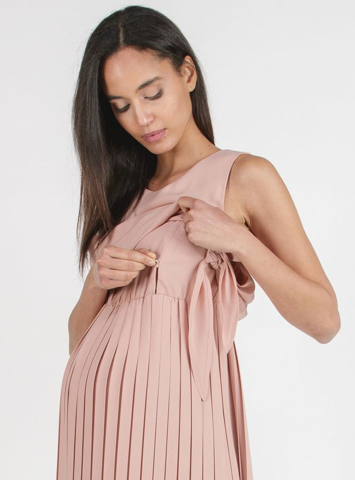 Umstandskleid PLISSA rose mit Stillfunktion