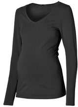 Laden Sie das Bild in den Galerie-Viewer, ECOVERO Umstandsshirt NECK black
