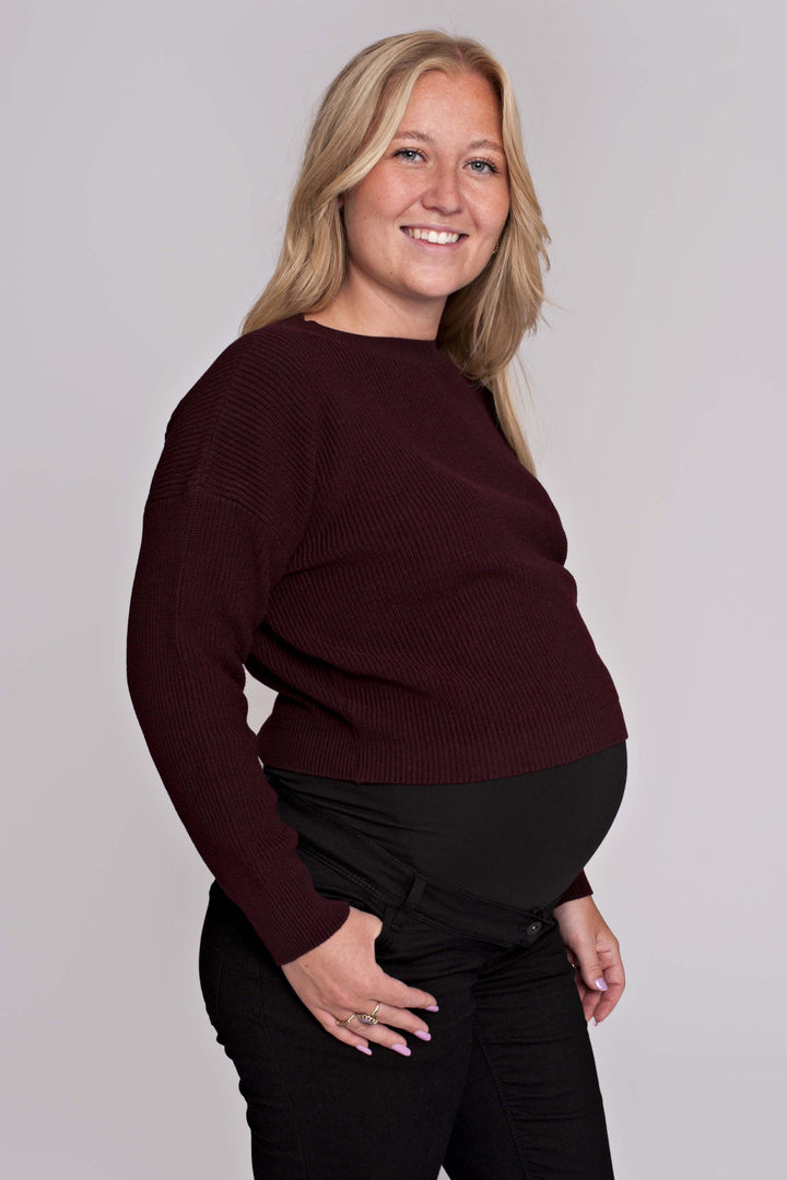 Umstandspulli SANDI weinrot mit Stillöffnung