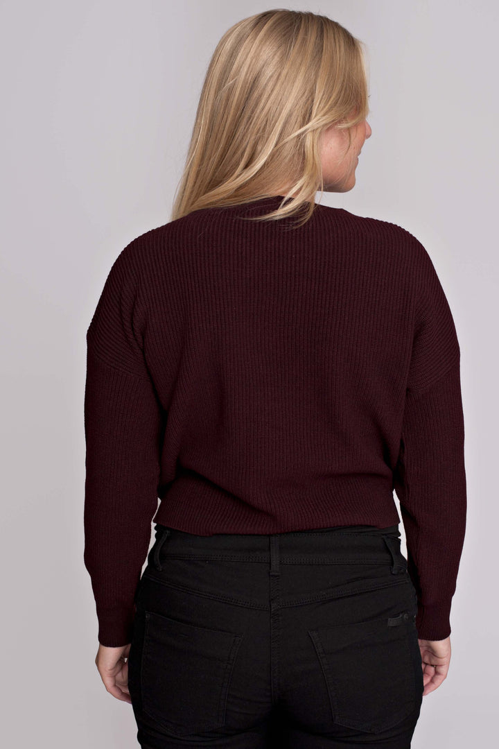Umstandspulli SANDI weinrot mit Stillöffnung