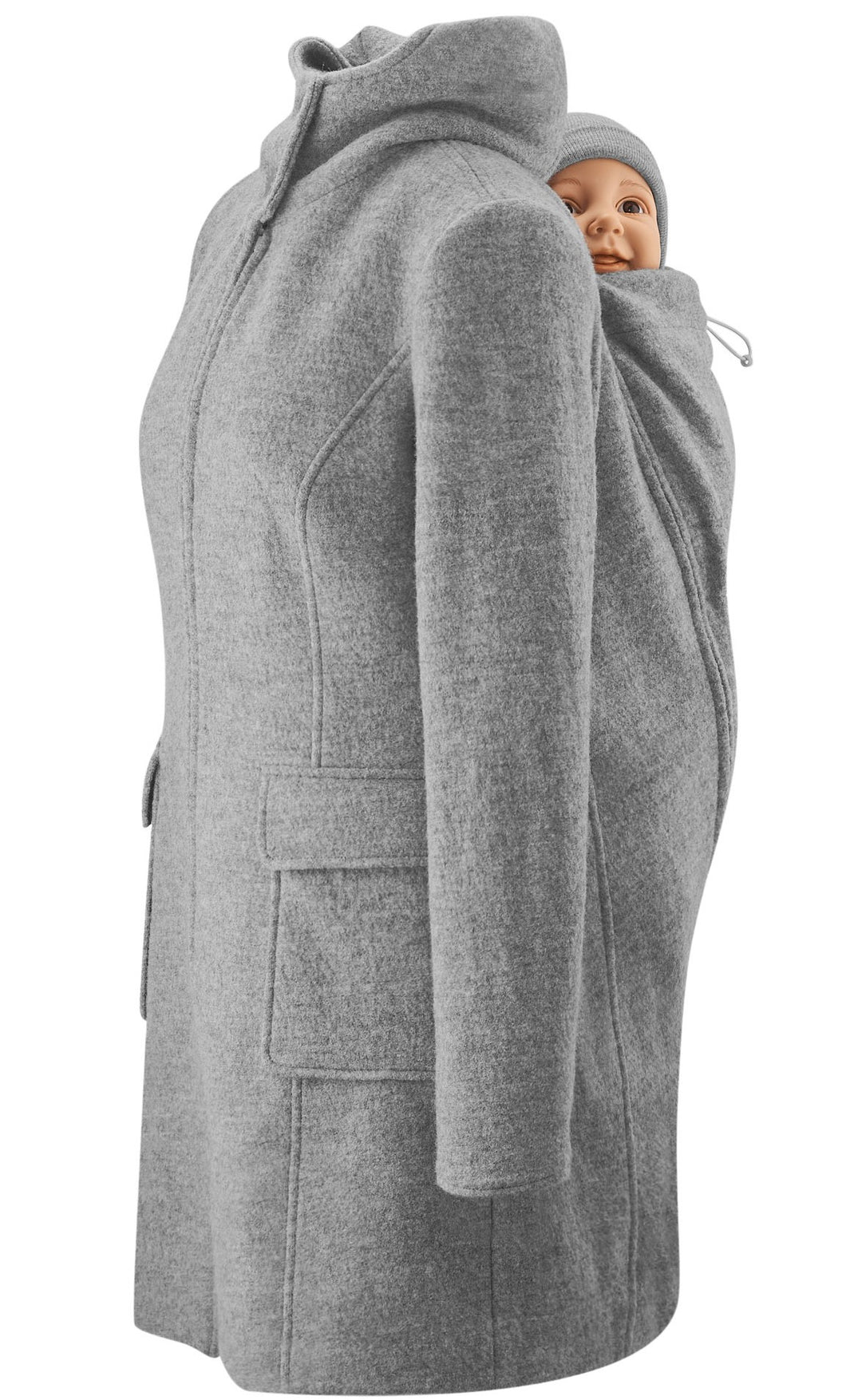 Tragemantel VIENNA 4way Wollwalk hellgrau