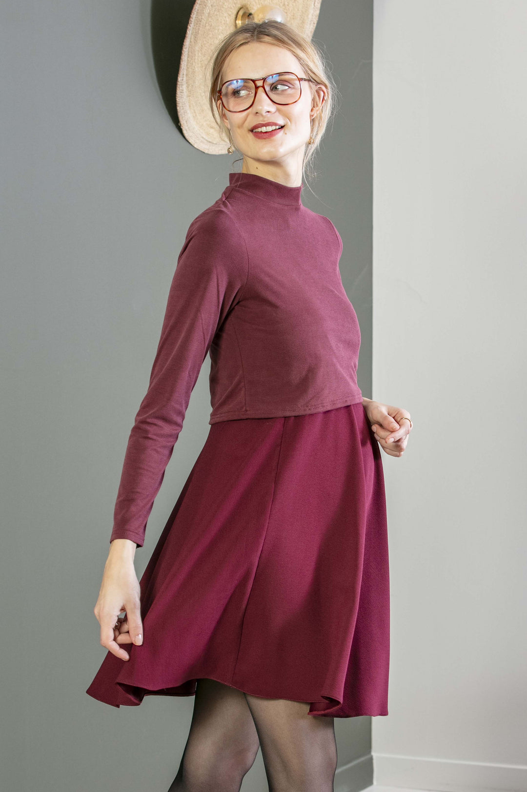 Umstandskleid RED mit Stillöffnung