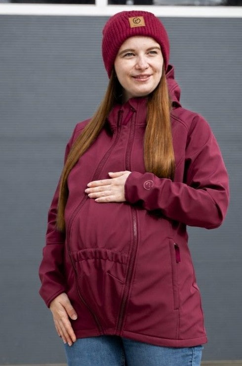 NACHHALTIG Tragejacke Softshell 4-in-1 burgundy