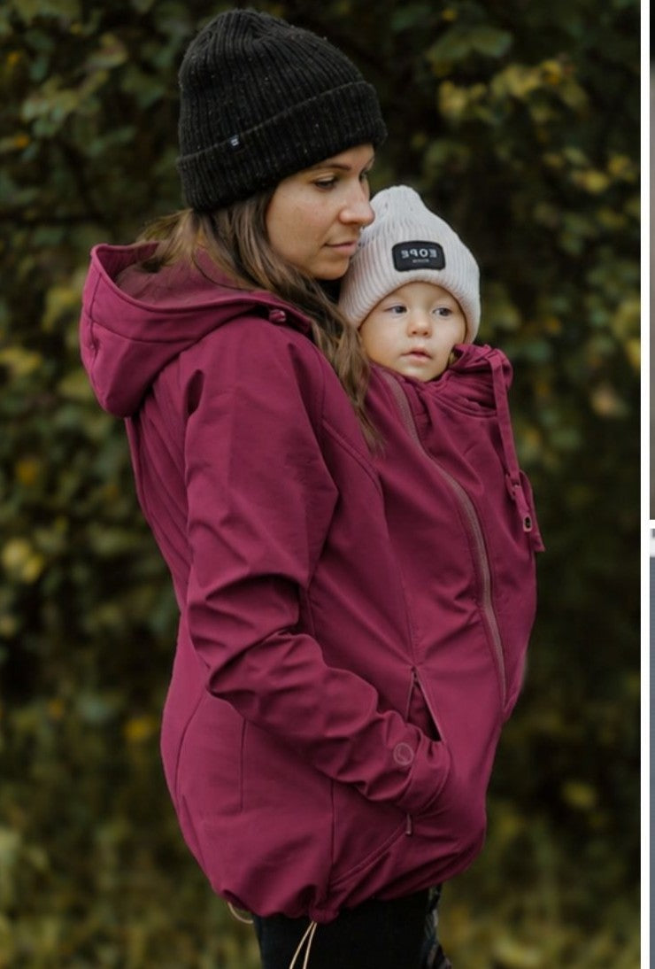 NACHHALTIG Tragejacke Softshell 4-in-1 burgundy