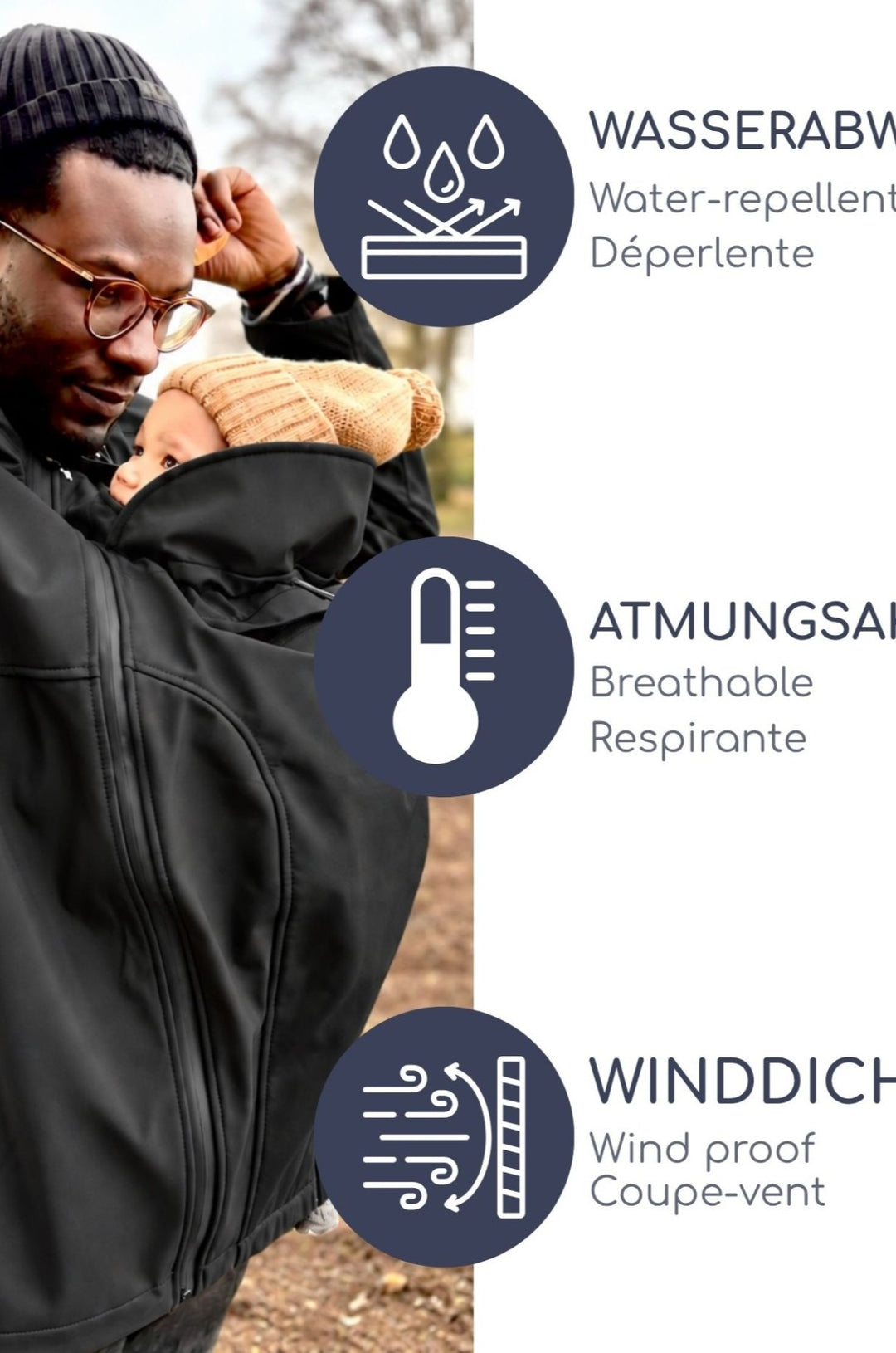 NACHHALTIG Tragejacke Warmfutter für PAPA