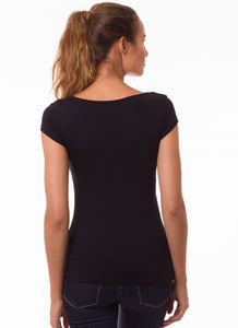 OEKOTEX Umstandsshirt LISE schwarz mit Stillöffnung