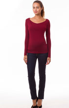 Laden Sie das Bild in den Galerie-Viewer, OEKOTEX  Umstandsshirt ZOE bordeaux mit Stillfunktion
