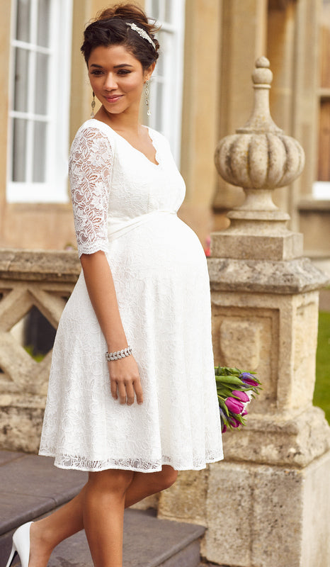 Umstandsbrautkleid mit V-Ausschnitt