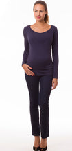 Laden Sie das Bild in den Galerie-Viewer, OEKOTEX  Umstandsshirt ZOE marine mit Stillfunktion
