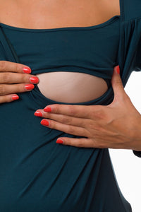 OEKOTEX Umstandsshirt PRISCA petrol mit Stillfunktion
